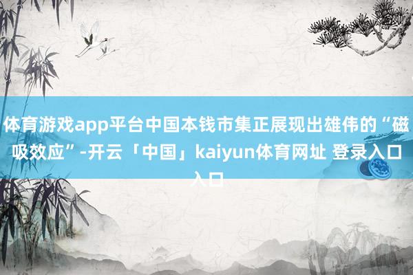体育游戏app平台中国本钱市集正展现出雄伟的“磁吸效应”-开云「中国」kaiyun体育网址 登录入口