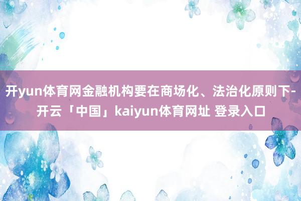 开yun体育网金融机构要在商场化、法治化原则下-开云「中国」kaiyun体育网址 登录入口
